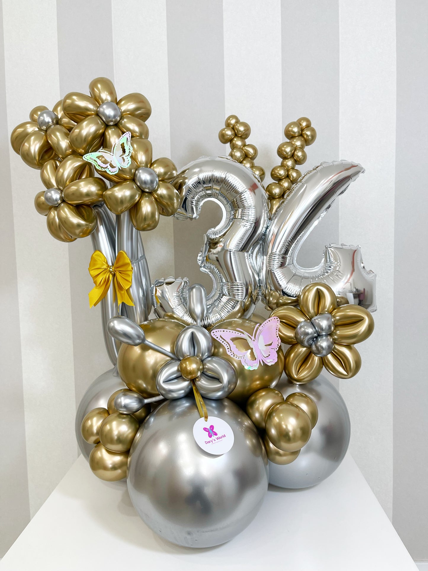 Mini Bouquet Dorado & Plata