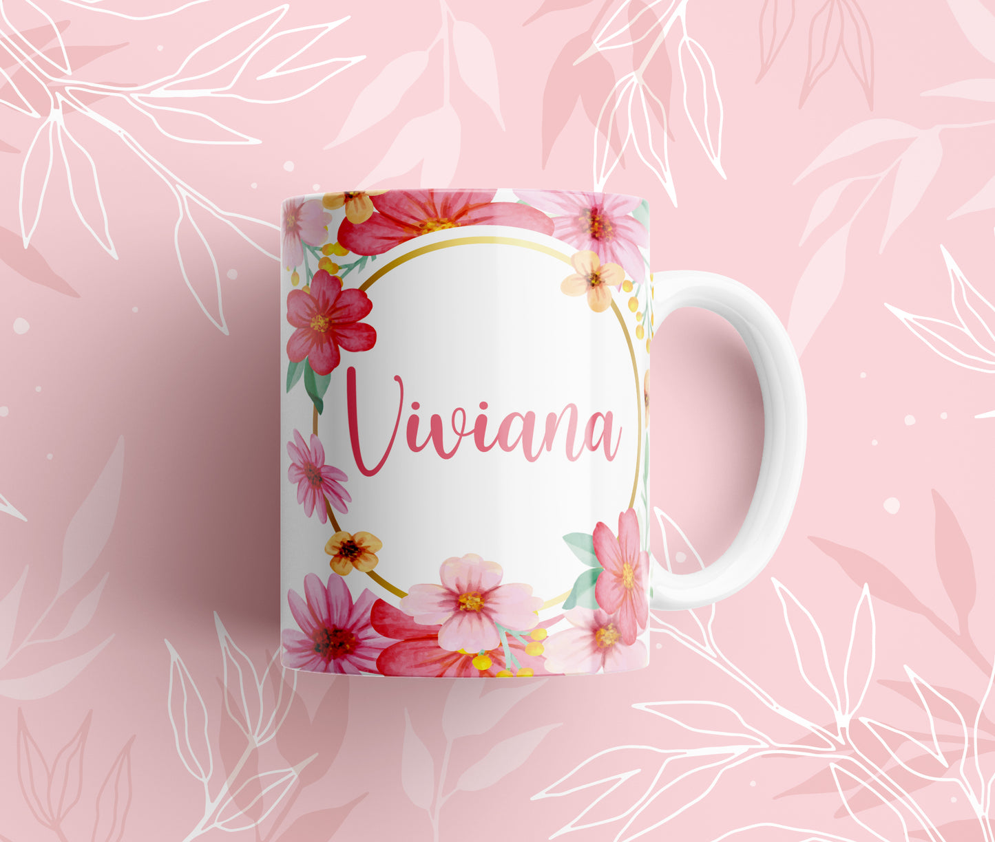 Taza Floral Roja