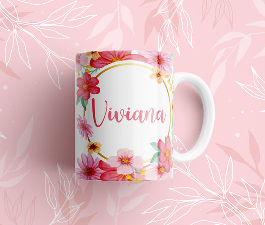 Taza Floral Roja