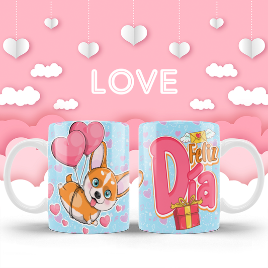 Taza Feliz Día Corazones